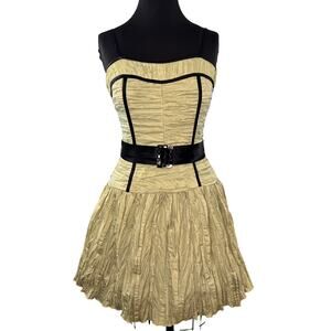 Vintage Jessica McClintock Gunne Sax Green Prom Dress Crinkled Tulle Size 7 USA